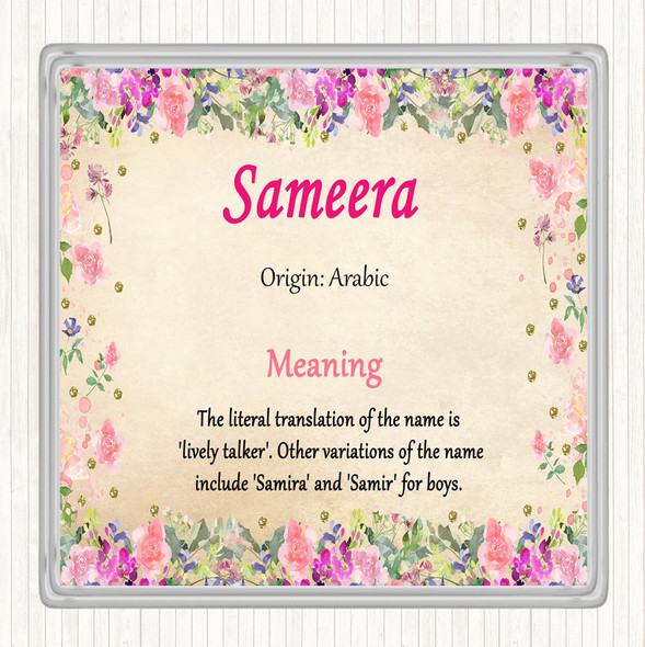 Sameera Name Meaning Coaster Floral