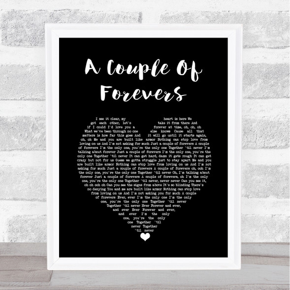 Chrisette Michele A Couple Of Forevers Black Heart Song Lyric Wall Art Print