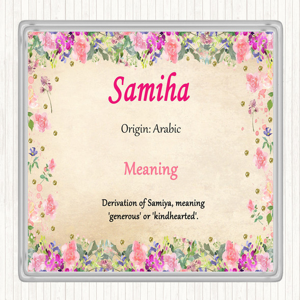 Samiha Name Meaning Coaster Floral