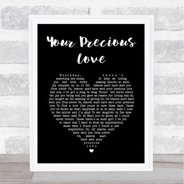 Erykah Badu and D'angelo Your Precious Love Black Heart Song Lyric Wall Art Print