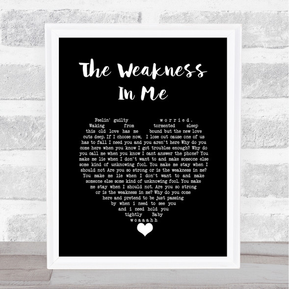 Keisha White The Weakness In Me Black Heart Song Lyric Wall Art Print