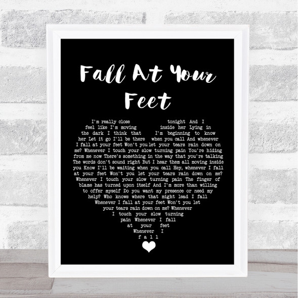 Crowded House Fall At Your Feet Black Heart Song Lyric Wall Art Print