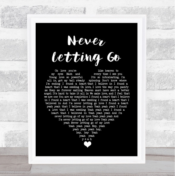 Anthony Hamilton Never Letting Go Black Heart Song Lyric Wall Art Print
