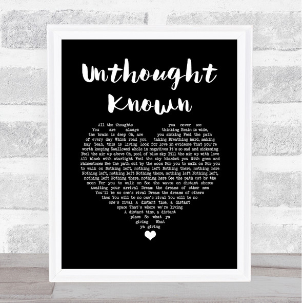 Pearl Jam Unthought Known Black Heart Song Lyric Wall Art Print