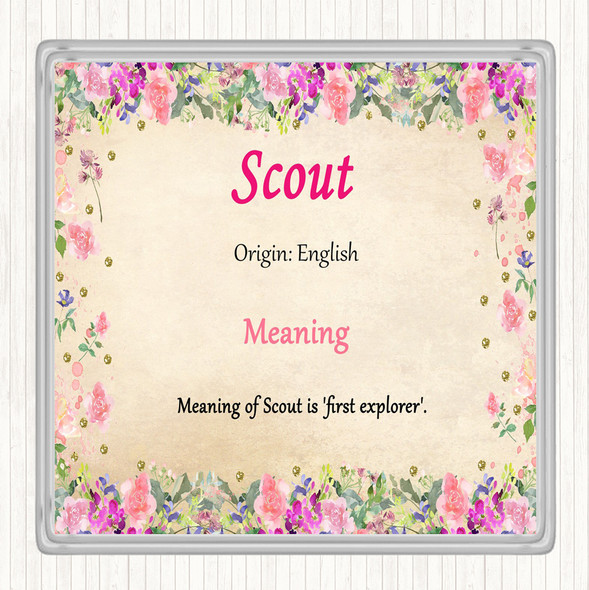 Scout Name Meaning Coaster Floral