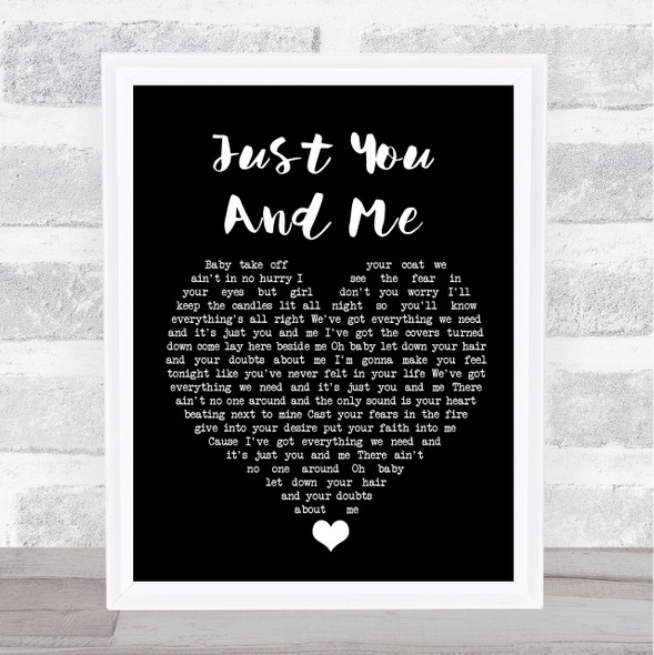 Tracy Lawrence Just You And Me Black Heart Song Lyric Wall Art Print