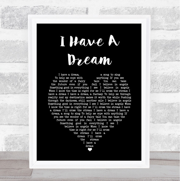 Amanda Seyfried I Have A Dream Black Heart Song Lyric Wall Art Print