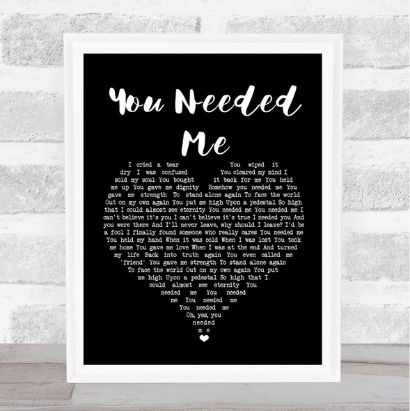 Boyzone You Needed Me Black Heart Song Lyric Wall Art Print