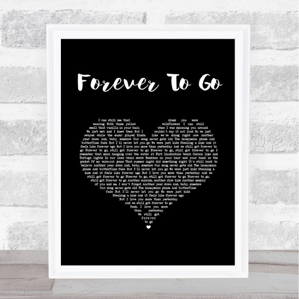 Chase Rice Forever To Go Black Heart Song Lyric Wall Art Print