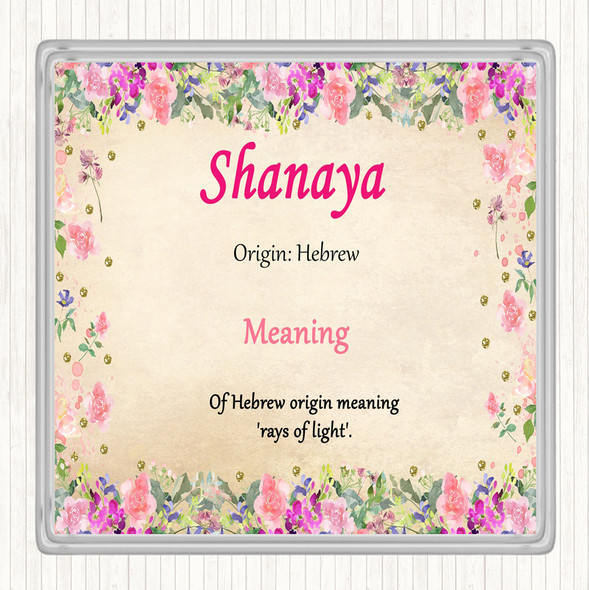 Shanaya Name Meaning Coaster Floral