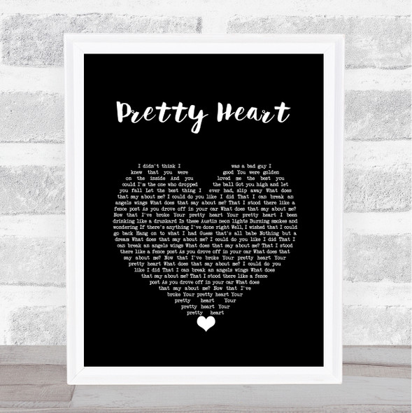 Parker McCollum Pretty Heart Black Heart Song Lyric Wall Art Print