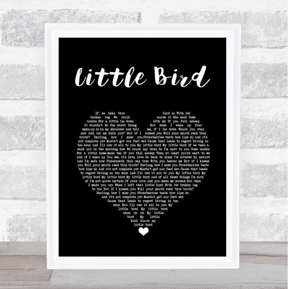 Ed Sheeran Little Bird Black Heart Song Lyric Wall Art Print
