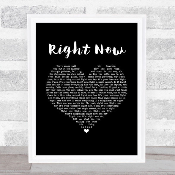 Van Halen Right Now Black Heart Song Lyric Wall Art Print
