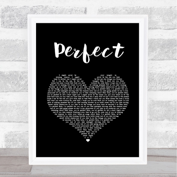 One Direction Perfect Black Heart Song Lyric Wall Art Print