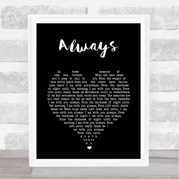 Killswitch Engage Always Black Heart Song Lyric Wall Art Print