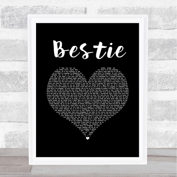 Yungen Bestie Black Heart Song Lyric Wall Art Print