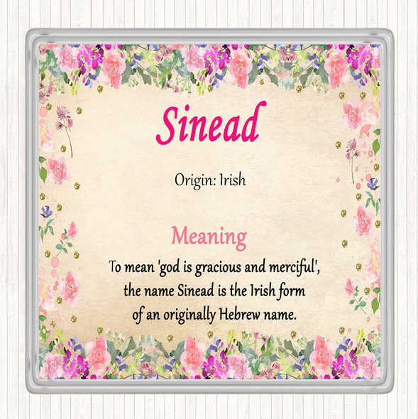Sinead Name Meaning Coaster Floral
