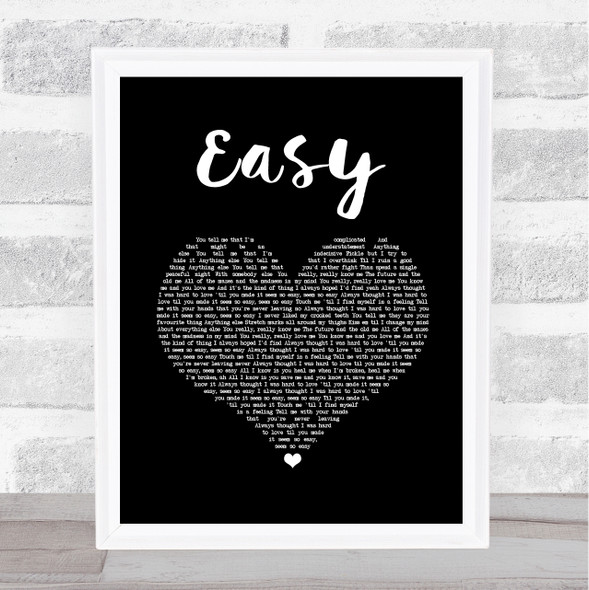 Camila Cabello Easy Black Heart Song Lyric Wall Art Print