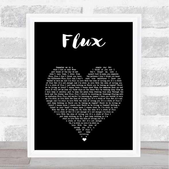 Ellie Goulding Flux Black Heart Song Lyric Wall Art Print