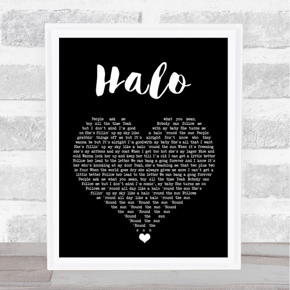 Liam Gallagher Halo Black Heart Song Lyric Wall Art Print