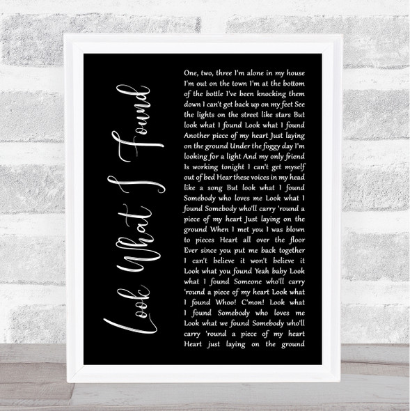 Lady Gaga Look What I Found Black Script Song Lyric Wall Art Print