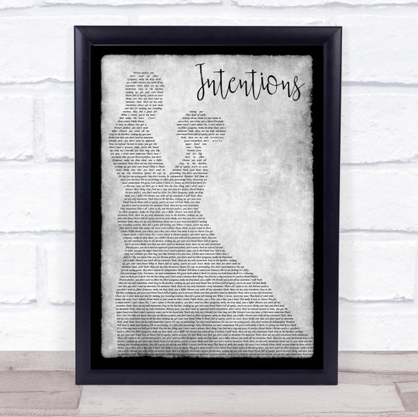 Justin Bieber Intentions Grey Man Lady Dancing Song Lyric Wall Art Print