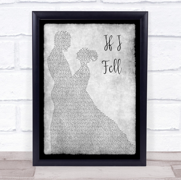 The Beatles If I Fell Grey Man Lady Dancing Song Lyric Wall Art Print