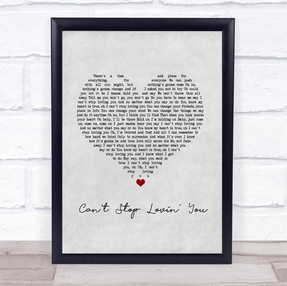 Van Halen Can't Stop Lovin' You Grey Heart Song Lyric Wall Art Print