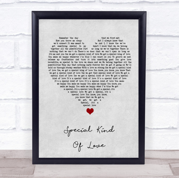 Dina Carroll Special Kind of Love Grey Heart Song Lyric Wall Art Print