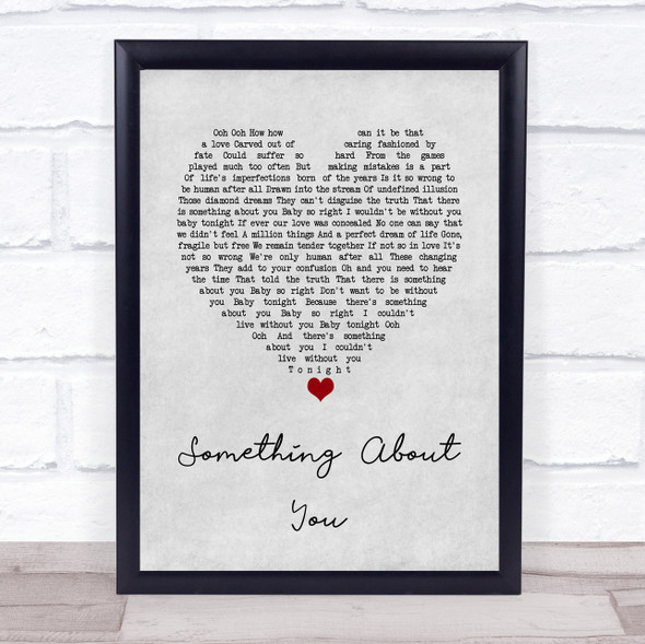 Level 42 Something About You Grey Heart Song Lyric Wall Art Print