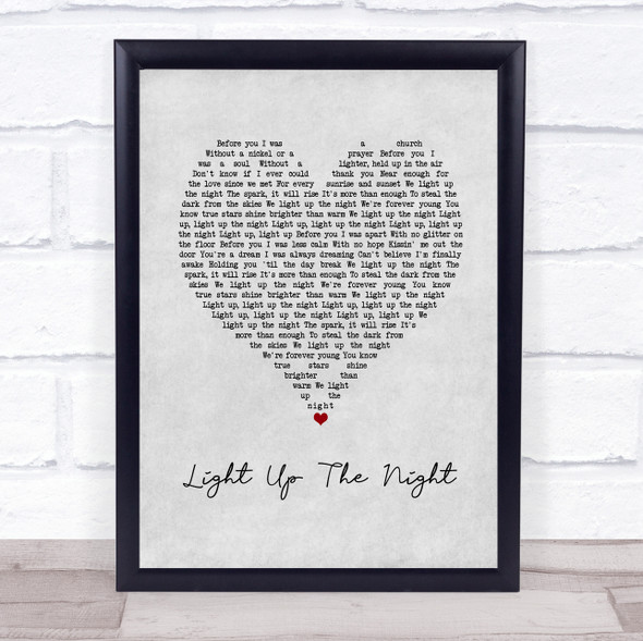 Boyzone Light Up The Night Grey Heart Song Lyric Wall Art Print