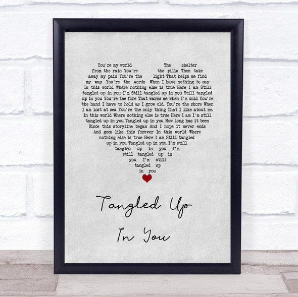 Aaron Lewis Tangled Up In You Grey Heart Song Lyric Wall Art Print