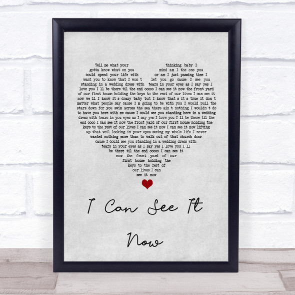 Kenzie Wheeler I Can See It Now Grey Heart Song Lyric Wall Art Print