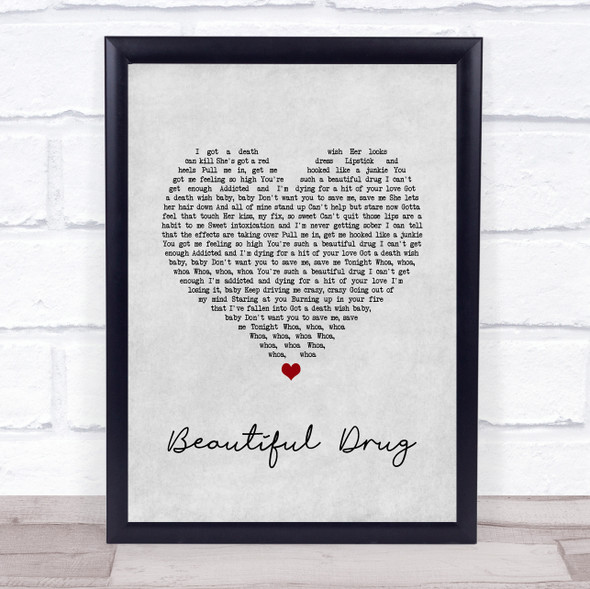 Zac Brown Band Beautiful Drug Grey Heart Song Lyric Wall Art Print