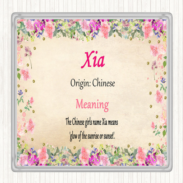 Xia Name Meaning Coaster Floral