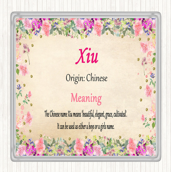 Xiu Name Meaning Coaster Floral