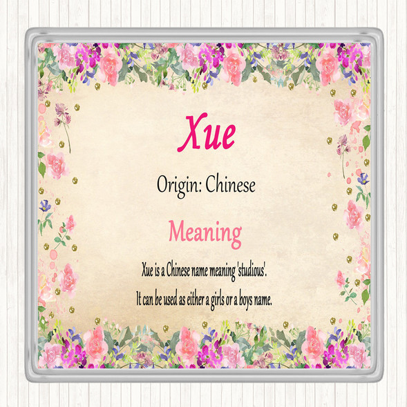 Xue Name Meaning Coaster Floral