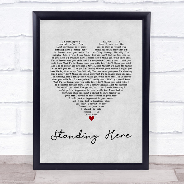 The Stone Roses Standing Here Grey Heart Song Lyric Wall Art Print