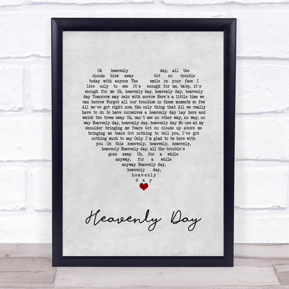 Patty Griffin Heavenly Day Grey Heart Song Lyric Wall Art Print