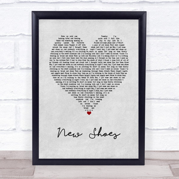 Paolo Nutini New Shoes Grey Heart Song Lyric Wall Art Print