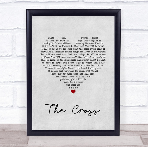 Prince The Cross Grey Heart Song Lyric Wall Art Print