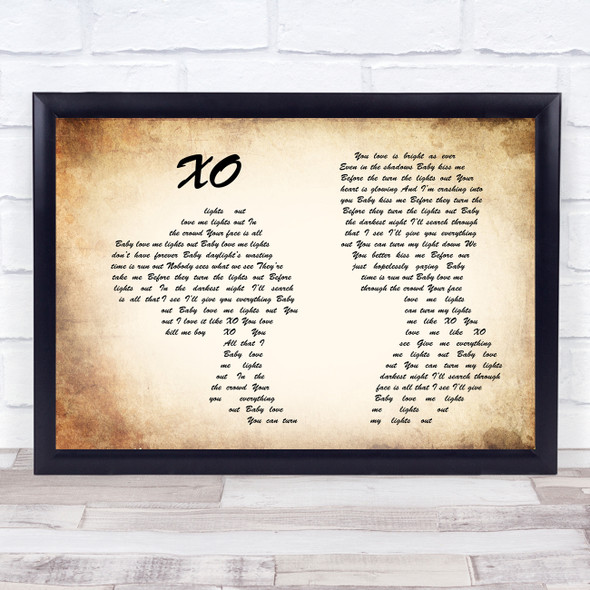 Beyoncé XO Man Lady Couple Song Lyric Music Gift Poster Print