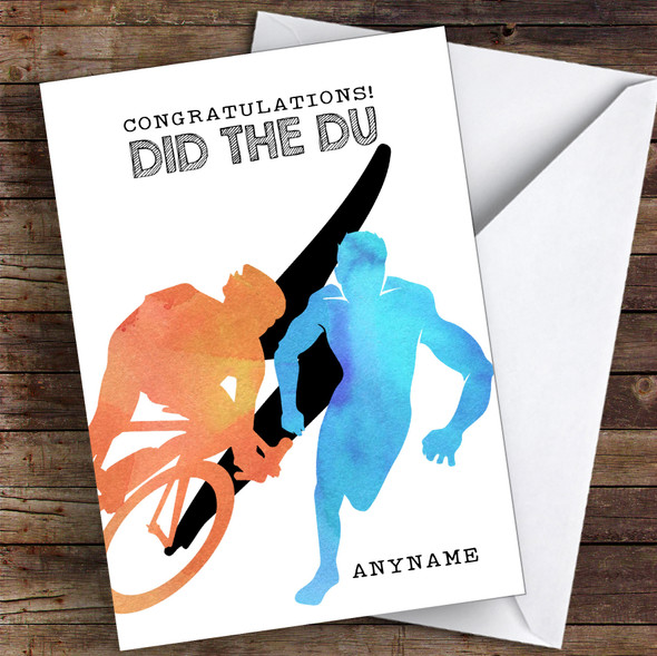 Duathlon Did The Du Congratulations Personalised Greetings Card