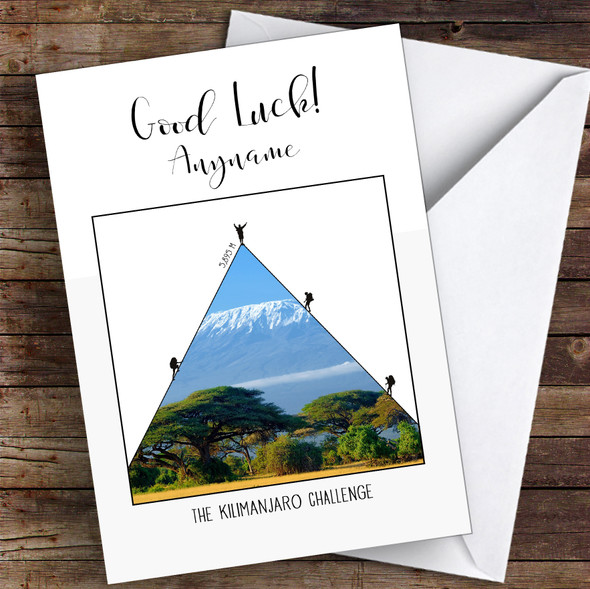 Kilimanjaro Photographic Style Good Luck Personalised Good Luck Card