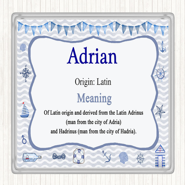 Adrian Name Meaning Coaster Nautical