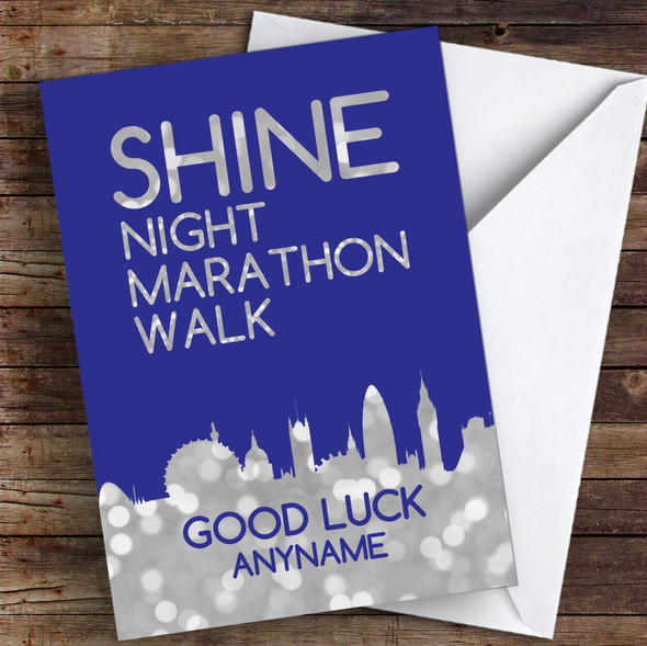 London Shine Night Walk Good Luck Personalised Good Luck Card
