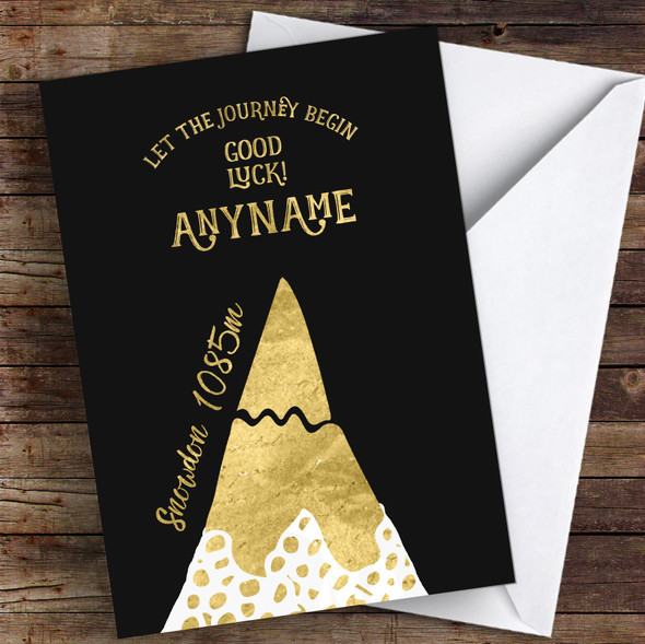 Snowdon Gold Style Good Luck Personalised Good Luck Card