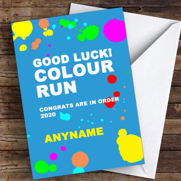 Colour Run Good Luck Personalised Good Luck Card