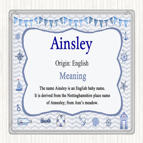 Ainsley Name Meaning Coaster Nautical