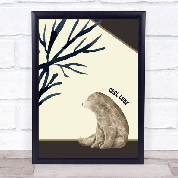 Cool Cub Bear Framed Wall Art Print